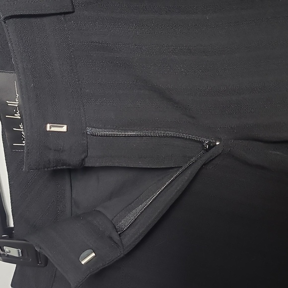 NICOLE MILLER Collection Wool Embroidered Pants in Black Size Small - Picture 4 of 15